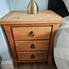 Solid Pine Bedside Cabinet x 2