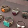Antique Brass Ring Collection 15 Mixed Handmade Stone & Glass Rings Image 5