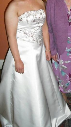Wedding dress with red detail