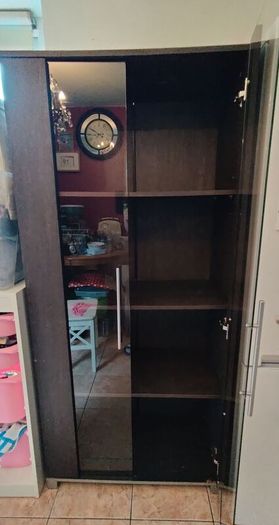 Ikea bookcase with glass doors on large