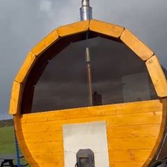 Mobile sauna with trailer