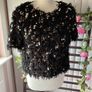 top bnwot elli white top size large black occasion wear top with embellishment Image 7