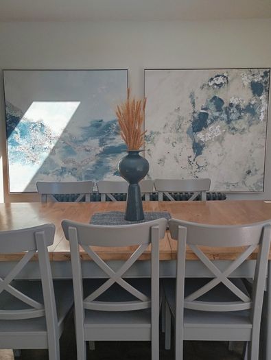 Extra large canvas paintings (pair)