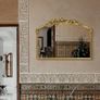 Antique Gold Baroque Mirror 64X48Hcm - Vintage Cast Iron Frame with Hand-Carved Resin Florals, Shatterproof Wall Mirror for Bathroom, Living Room & Bedroom Image 6