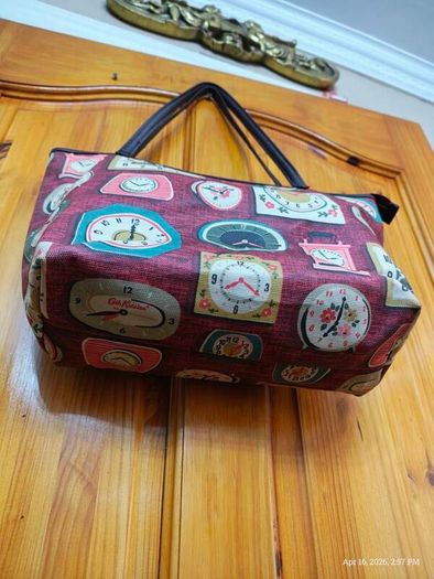Vintage Cath Kidston Retro Clock Print Tote Bag