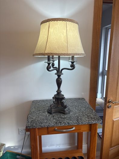 candelabera styled table lamp pair