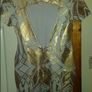 Lovely TOPSHOP Dress up white golden print mini open back dress size UK12 EU40 Perfect condition Postage included Image 3