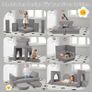 10-Pieces Kids Play Sofa, Corduroy Modular Toddler Chair Couch for Playroom, Fold Out Foam Couch for Girls Boys, Convertible Armchair Children Sectional Playset, Light Grey Image 6