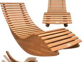 Garden Lounger  Swing Lounger FSC Certified Acacia Wood Ergonomic Pre-Assembled Slats Rocker Function Garden Lounger Sun Lounger Sauna Lounger, brown