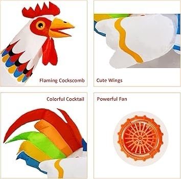 SEASONAL SALE  Chicken Costume Adult, Colorful Inflatable Costume for Birthday Party, Halloween, Marathon, Gift