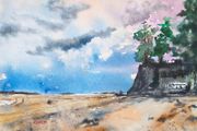 burrow beach Sutton watercolour