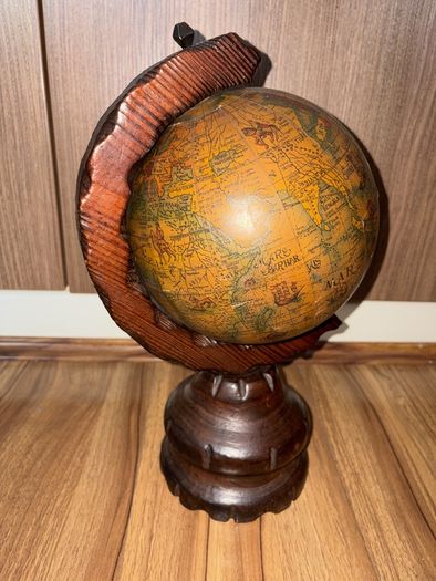 Vintage Wooden Desk Globe