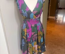 WAREHOUSE 100% Silk Wrap Dress UK 8 Floral Wedding Guest
