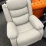 3+2 Light Grey Sorrento Leather Recliner Sofa Set Image 7