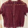 New Zara Lace Top - Size L / Size 12 Burgundy Image 4