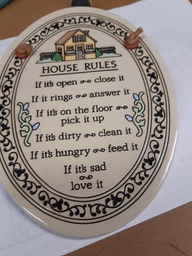House rules plaque