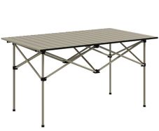 Two-Seater Portable Aluminium Table, with Roll-Up Tabletop and Bag - Khaki