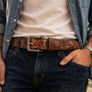 Premium Embossed Genuine Leather Belt Stylish Vintage Designer Belt Durable Formal & Casual Waist Belt Image 5