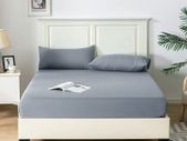Fitted Sheet Bed Sheets 25CM Extra Deep Pocket Sheets Soft and Breathable Machine Washable Fitted Bedding Sheets Single Double King Super King Size (Gray, Double)