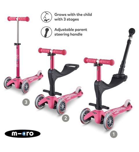 Micro Mini Deluxe 3in1 Scooter Pink