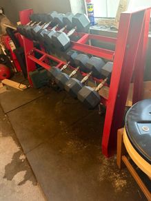 Dumbbell rack + Dumbells + Gym Flooring