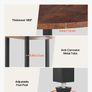 6 Tier Corner Shelf with LED Light Metal Frame Wooden Shelves Storage Organizer Rack Image 4