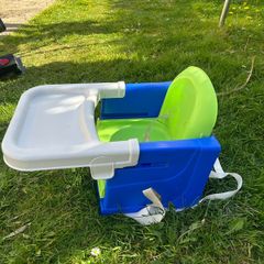 Portable travel chair for baby - toes on to standard chair