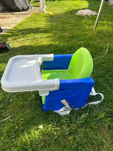 Portable travel chair for baby - toes on to standard chair
