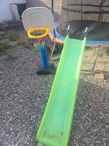 Kids garden toys, slide, sandpit & basketball stand