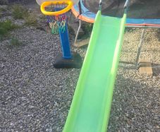 Kids garden toys, slide, sandpit & basketball stand