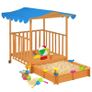 Kids Playhouse with Sandbox Fir Wood Blue UV50 Image 5