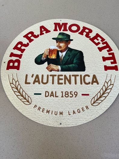 Moretti Beer Embossed Metal Sign 40.5 cm