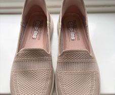 skechers beige slip ons