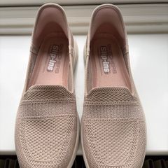 skechers beige slip ons