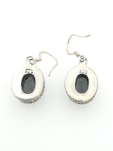 Vintage 925 Sterling Silver & Mystic Topaz Ornate Earrings