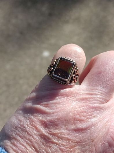 Large Green Citrine Sterling Silver Ring