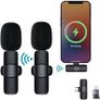 Lavalier 2 Microphone 2.4GHz 2 in 1 Portable Mini Clip-On Microphone Wireless Recording Live Stream Vlogs Microphone Compatible with Android Samsung type- C Dual and Apple Lightning 8 Pin Image 4