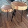 Rustic Solid Wood Nesting Side Tables Set Image 3
