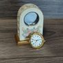 Miniature desk mantle clock quartz untested parts or repair Image 6