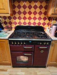 Rangemaster Classic 90 duel-fuel range/cooker (Burgundy)