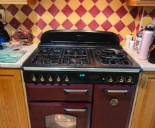 Rangemaster Classic 90 duel-fuel range/cooker (Burgundy)