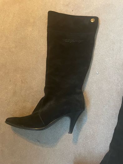 slouchy suede boots