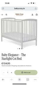 Baby Elegance Cot & new Mamas Papas mattress