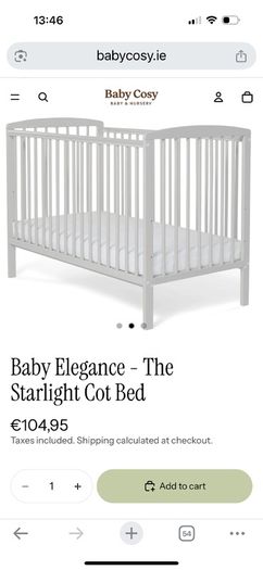 Baby Elegance Cot & new Mamas Papas mattress