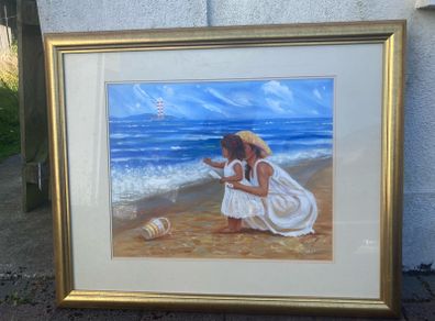 Oil painting sandymount signed and framed