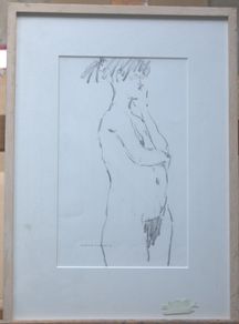 Original Signed Nude Pencil Sketch