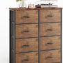 8 Drawers Chest of Drawers, Fabric Storage Dresser Vertical with Spacious Wooden Tabletop Image 10