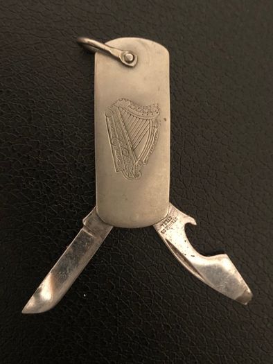 Vintage Guinness Pocket Knife Bottle Opener Key Ring