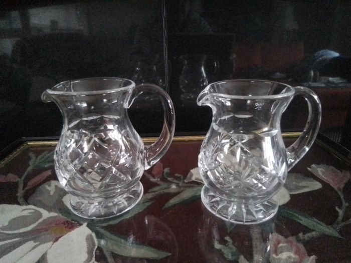 Two Cut Glass Crystal Water Jugs