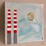Original Contemporary painting Irish Art Poolbeg Chimneys Dublin New Baby Gift Image 4